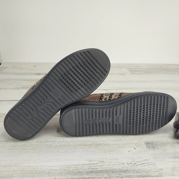 Geox Black Patent Leather Glitter Sneakers Lace Up Size 7 - Picture 7 of 7